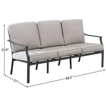 Ravenna Home Archer Outdoor Patio Plush 3-Seater Sofa