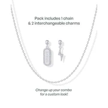 PAVOI Rhodium Plated Charm Necklace for Women