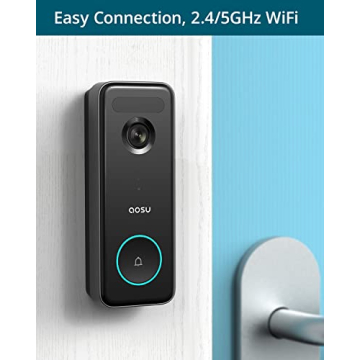 AOSU Wireless 5MP Ultra HD Doorbell Camera with No Fees