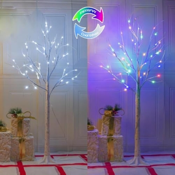2-Pack Lighted Birch Tree for Stunning Holiday Decor