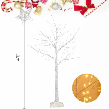 2-Pack Lighted Birch Tree for Stunning Holiday Decor