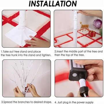 2-Pack Lighted Birch Tree for Stunning Holiday Decor