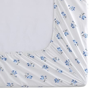 Blue Sketchy Ditsy Queen Cotton Percale Sheets - Crisp Comfort