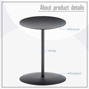 smtyle Metal Candle Holder Black Iron Pillar Candle Holders for Pillar Flamess Wax Candles Set of 5 Plate for Table Centerpieces Desk Decor