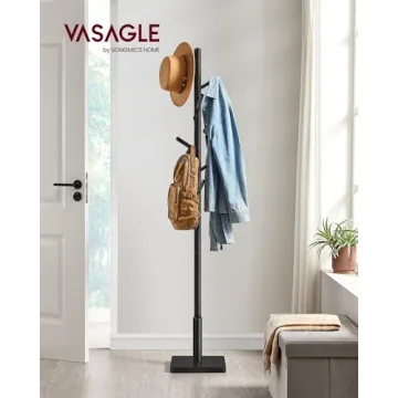 VASAGLE Solid Wood Coat Rack Stylish and Durable