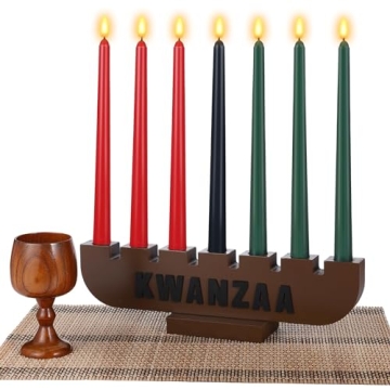 10 Pieces Kwanzaa Kinara Set Wooden Kwanzaa Candle Holder Kwanzaa Celebration Decorations