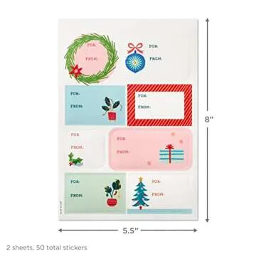 Cute Hallmark Christmas Flat Wrapping Paper Sheets with Tags