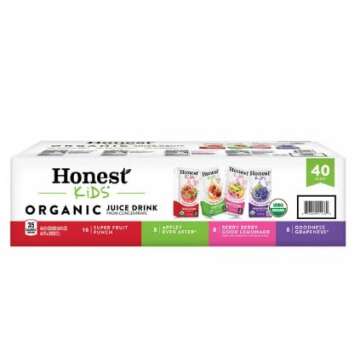 Healthiest Bars Honest kids Assorted Organic Juice Drink Variety Pack, 6 Fl Oz, (40 Count)