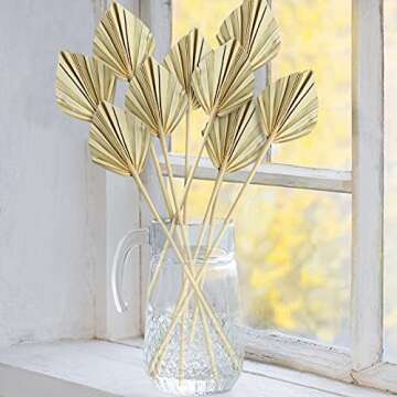 Natural Dried Palm Spears & Bunny Tail Decor Set