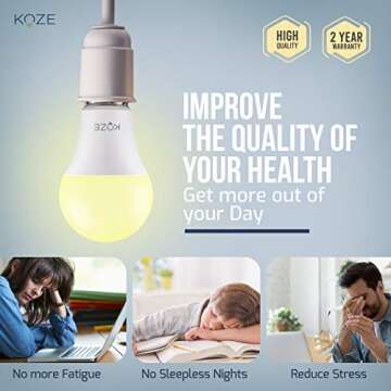 KOZE Night Light Bulbs - Amber Blue Light Blocking LED