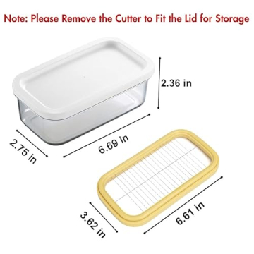 Premium Plastic Butter Dish with Cutter for Easy Use