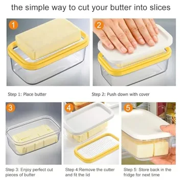 Premium Plastic Butter Dish with Cutter for Easy Use
