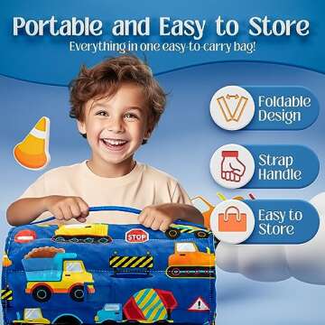 Klevly Nap Mats for Preschool Ages 3-5 | Soft & Non-Toxic Fabric | Nap Mat for Toddlers | Toddler Nap mats for Daycare | Kindergarten Nap Mat | Toddler Nap Mat | Construction Kids Nap Mat