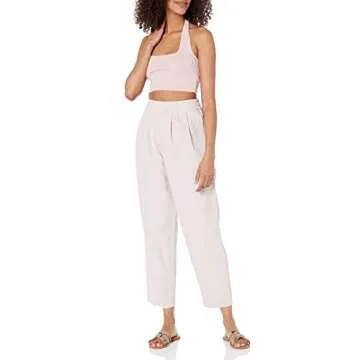 The Drop Women's Ishi Pull On Twill Ankle Pant, Lilac Marble, XL