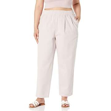 The Drop Women's Ishi Pull On Twill Ankle Pant, Lilac Marble, XL