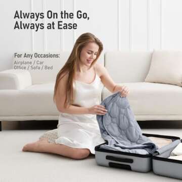 Wemore Weighted Lap Blanket 7lbs for Adults, Small Weighted Blanket for Travel, Calming, Relaxing, Napping and Sleeping, All-Season Weighted Lap Pad, Machine Washable, Light Grey 24x29 inches