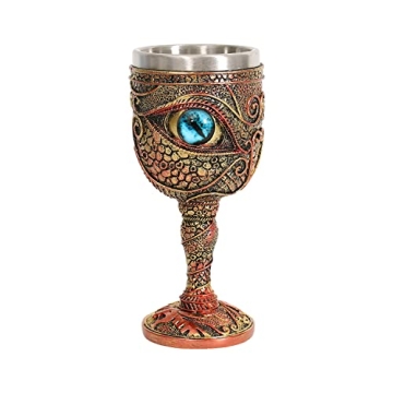 Ottalent Stainless Steel The Eye of the Dragon Wine Goblet - DND Chalice for Men with Blue Eyes
