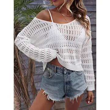 Chic SHENHE Women's Crochet Hollow Out Sweater Top