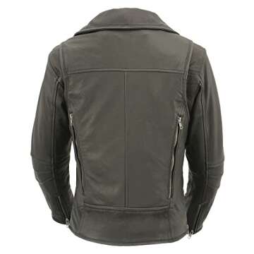 Milwaukee Leather MLL2580 Women's Long Length Beltless Vented Black Leather Jacket - Black / 3X-Large - 3X