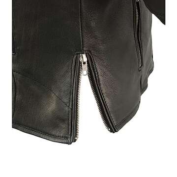 Milwaukee Leather MLL2580 Women's Long Length Beltless Vented Black Leather Jacket - Black / 3X-Large - 3X