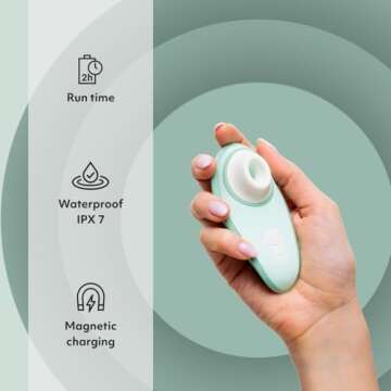 Womanizer Liberty 2 Pleasure Air Clit Sucker | Clitoral Stimulator | Sucking Vibrator for Women & Couples | Clitoris Suction Sexual Pleasure Device | Adult Sex Toys for Woman | Use Lube | Sage