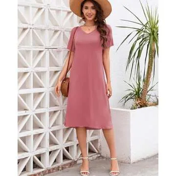 Stylish Solid Swing Dress for Women | Versatile Summer Wear