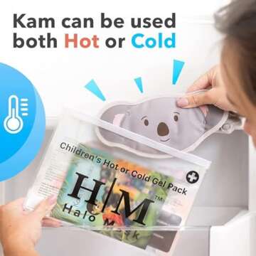 Halos Kids Ice Packs for Boo Boos - Meet Kam Our Reusable Kids & Toddler Ice Pack - Kids Ice Packs for Injuries, Bumps, Fevers - Colic Relief Boo Boo Ice Packs for Kids & Newborns With Free Story Book