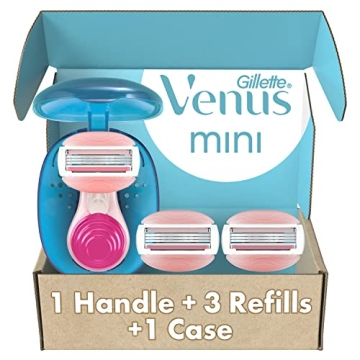 Gillette Venus Mini ComfortGlide White Tea Razors for Women, Includes 1 Mini Handle + 3 Refills + 1 ...