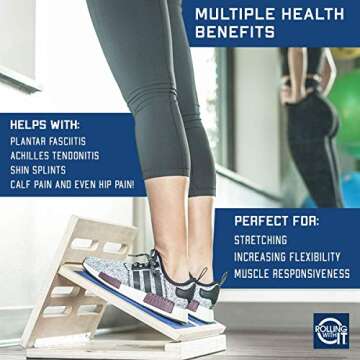 Professional Slant Board for Calf Stretching - Adjustable Wooden Incline Board - Increase Flexibilit...