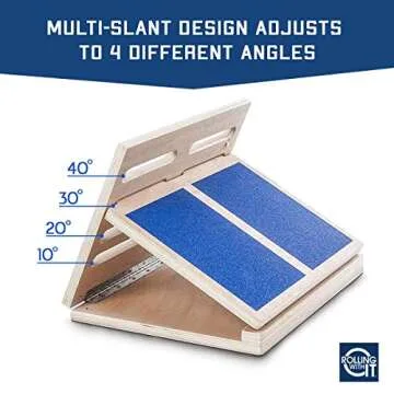 Professional Slant Board for Calf Stretching - Adjustable Wooden Incline Board - Increase Flexibility, Mobility, Pain Relief - Anti-Slip Design - Achilles - Fascia Stretcher - Tight Calves