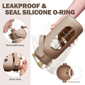 Kytffu 64oz Glass Water Bottle - Stylish and Safe Hydration