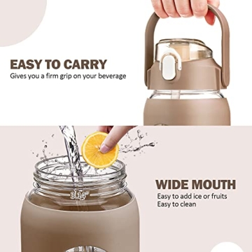 Kytffu 64oz Glass Water Bottle - Stylish and Safe Hydration