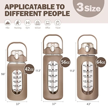 Kytffu 64oz Glass Water Bottle - Stylish and Safe Hydration