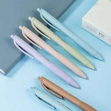 Gel Pens, 5Pcs 0.5mm Retractable Quick Dry Black Ink Fine Point Rolling Ball Gel Pen for School Office Home Supplies, Cute Aesthetic pens for Journaling Note Taking, Gifts for Women and Men Teachers