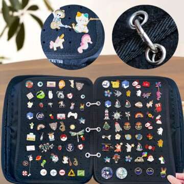 Mi Ya Mi Lai 6 Pages Pin Books For Collectors, Enamel Pin Display Pages Pin Carrying Case, Travel Brooch Pins Display Bag(Not Include any Accessories)