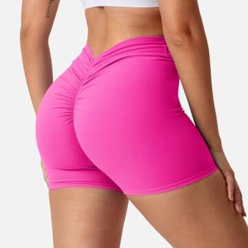 YEOREO Workout Shorts for Women - Scrunch Butt V-Back Style