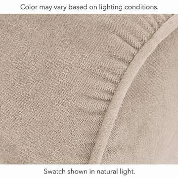 Nate Home by Nate Berkus Decorative Cotton Velvet Bolster Pillow | Soft Luxurious Modern Decor, Cushion for Couch, Chairs, or Bedroom from mDesign - Oblong Size 7" x20", Fossil (Beige)