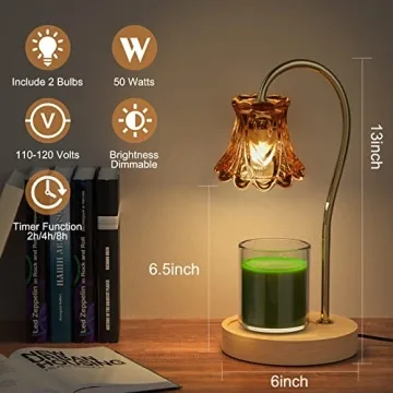 Candle Warmer Lamp with Dimmable Timer and Light Bulbs