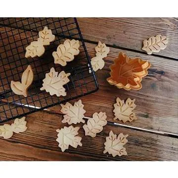 NPLUX Leaf Plunger Cutter Set for Autumn Baking Delight
