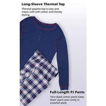 PajamaGram Christmas Pajamas For Family - Matching Family Pajamas, Navy, Kids 14