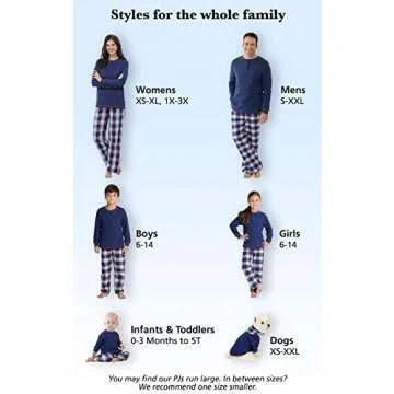 PajamaGram Christmas Pajamas For Family - Matching Family Pajamas, Navy, Kids 14
