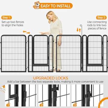 Yaheetech Dog Playpen Outdoor 40 inch 16 Panels Indoor Dog Fence Metal Dog Pen Heavy Duty Pet Exercise Pen for RV/Camping/Garden