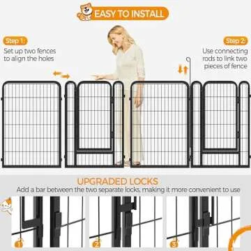 Yaheetech Dog Playpen Outdoor 40 inch 16 Panels Indoor Dog Fence Metal Dog Pen Heavy Duty Pet Exercise Pen for RV/Camping/Garden