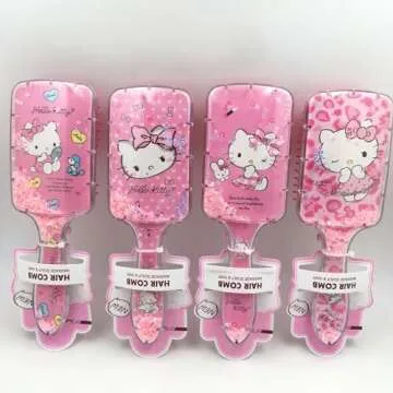 Thcbme Cute Hair Brush for Women & Girls, Glide Through Tangles with Ease for Thick Curly Thin Long Short Wet & Dry Hair (Bling Pink)