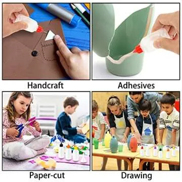 YEAJOIN 18PCS Precision Needle Tip Glue Applicator Bottles, 6 Color 30ML/1 OZ Fine Needle Tip Squeeze Bottle with Mini Funnel for DIY Paint Paper Quilling Craft Glue Ink Liquid Acrylic Painting