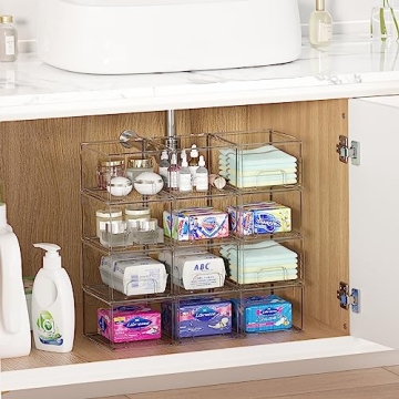 Vtopmart Clear Stackable Storage Drawers - 4 Pack