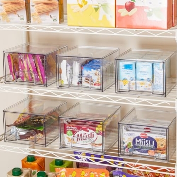 Vtopmart Clear Stackable Storage Drawers - 4 Pack