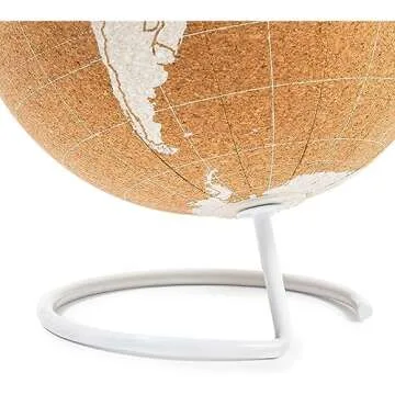 Juvale Mini Cork Globe, 6 Push Pins, Educational World Map for Desktop (5.9 x 7.87 Inch)