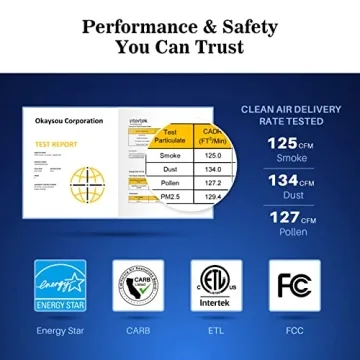 Okaysou Air Purifier 1008 Sq Ft Quiet HEPA Filter Cleaner