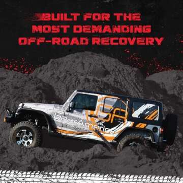 GearAmerica Tree Saver Tow Bundle - 3" x 8' Strap & 3" x 20' Recovery Rope - 35,053 lbs (17.5 US Tons) Offroad, Weather Resistant, Triple Reinforced Loops - ATV Accessories - Tow Strap